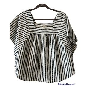 Madewell Sz Large Striped Short Sleeved Top